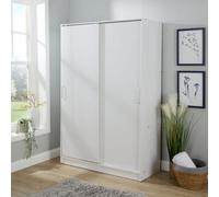 Home Source Raya 2 Sliding Door Wardrobe With Hanging Rail & Shelves