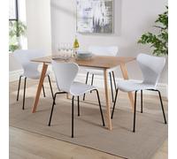 Rayna Table and 4 Penny Chairs Dining Set - White