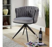 Home Source Reno Round Back Grey Velvet Occasional Accent Chair