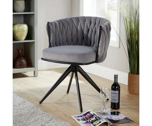 Home Source Reno Round Back Grey Velvet Occasional Accent Chair