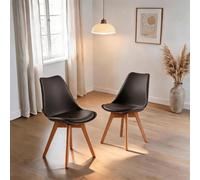 Home Source Set Of 2 Lisbon Grey Padded Upholstered Dining Chairs