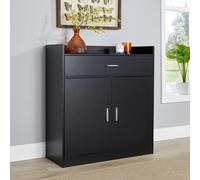 Home Source Novara Black 2 Door Shoe Storage Drawer Cabinet