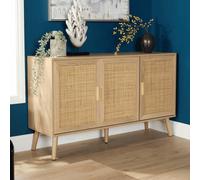 Home Source Sideboard 3 Rattan Doors Solid Wooden Legs Cabinet Home Living Room in Natural Home Source Natural