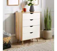 Home Source Sideboard Chest Drawers TV Stand Bedside Living Room Boden in Light Oak Home Source Light Oak