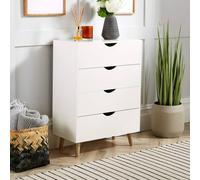 Home Source Sideboard Chest Drawers TV Stand Bedside Living Room Boden in White Home Source White