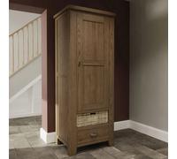 Home Source Single Larder Unit Tall Pantry Utility Kitchen Storage Cupboard in Brown Home Source Brown