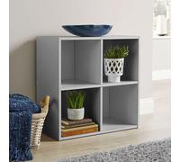 Home Source Storage Cube 4 Shelf Bookcase Wooden Display Unit Organiser Home in Grey Home Source Grey