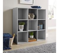 Home Source Storage Cube 9 Shelf Bookcase Wooden Display Unit Organiser Home in Grey Home Source Grey