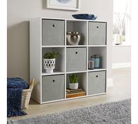 Home Source Storage Cube 9 Shelf Bookcase Wooden Display Unit Organiser Home in White Home Source White