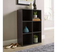 Home Source Storage Cube Shelves Bookcase Wooden Display Unit Fabric Drawers in Black Home Source Black