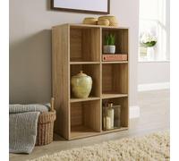 Storage Cube 6 Shelf Bookcase Wooden Display Unit Organiser Sonoma Oak Furniture
