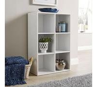Home Source Storage Cube Shelves Bookcase Wooden Display Unit Fabric Drawers in White Home Source White