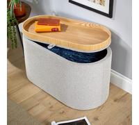 Merida Boucle Reversible Table Top Tray Lid Storage Ottoman Home Source Light Grey One Size