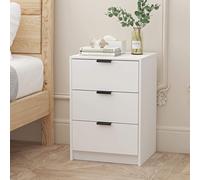 Home Source Stratford Chest of 3 Drawers Bedside Bedroom Storage Organiser in White Home Source White