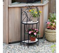 Home Source Sunflower Mosaic 2 Tier Outdoor Garden Metal Planter Black