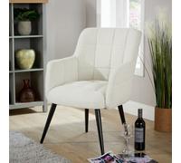 Home Source Luxe Teddy Fur Occasional Armchair - Cream