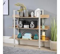 Home Source Urban Wide 3 Tier Bookcase Shelving Storage Unit in Grey Home Source Grey
