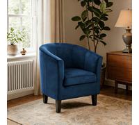 Home Source Velvet Fabric Tub Chair Armchair Living Room Modern Office Reception
