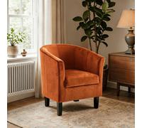 Home Source Velvet Fabric Tub Chair Armchair Living Room Modern Office Reception