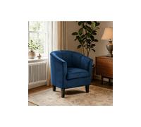 Home Source Velvet Fabric Tub Chair Armchair Living Room Modern Office Reception