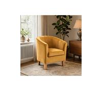 Home Source Velvet Fabric Tub Chair Armchair Living Room Modern Office Reception
