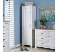 Home Source Camden 1 Door Bedroom Slim Wardrobe Storage Unit White
