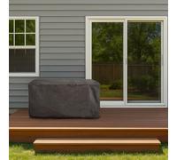 Home Source Waterproof Outdoor Furniture Cover - UV Resistant 600D Oxford Polyester with PVC Coating, Adjustable Straps & Drawstring Closure for Square Sets & Firepits up to 115cm