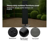Home Source Waterproof Parasol Cover - UV Resistant 130g PE Knitting Cloth with Drawstring Closure, Fits Large & Jumbo Parasols, Weatherproof Protection from Sun & Wind
