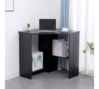 Home Source Wellington Compact Office Computer Corner Desk with Storage Shelves in Black Home Source Black