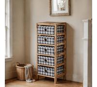 Home Source Wooden Chest 5 Storage Drawers Bedroom Organiser Coastal Style in Brown Home Source Brown