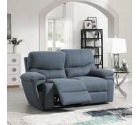 Home Source Windsor Blue 2-Seater Power Recliner Sofa With Wireless Charger