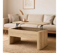 Home Source Winthorpe Wooden Coffee Table Lift Up Storage Oak Home Living Room - Oak