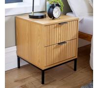 Home Source Wisbech Contemporary 2 Drawer Bedside Cabinet