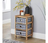 Home Source Wooden Chest 3 Storage Drawers Bedroom Organiser Coastal Style in Brown Home Source Brown
