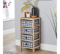 Home Source Wooden Chest 4 Storage Drawers Bedroom Organiser Coastal Style in Brown Home Source Brown