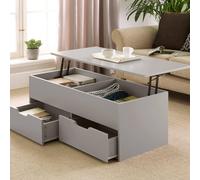 Home Source Wooden Coffee Table With Lift Up Top & 2 Large Storage Drawers in Grey Home Source Grey