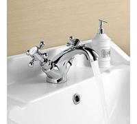 Home Standard Clyde Traditional Mono Hot and Cold Basin Mixer Tap Chrome Ball Cross Head Singe Faucet