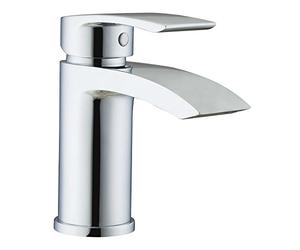 Home Standard Khlo Bathroom Single Lever Chrome Mono Basin Sink Mixer Tap with Slotted Spring Waste | Polished Chrome |