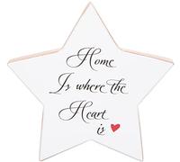 Home Star Shaped Gift Plaque, 16x16cm, White Wood Home Ornament Sentimental Verse