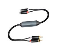 Home Stereo Line Isolator for Hum Reduction, Channel Adapter with Plug-and-Play Setup, Alloy Case, Short Cable Routing Inside Tight Spaces Ground Loop Isolator Stereo Hum Filter Car Wiring Home
