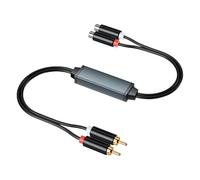 Home Stereo Line Isolator for Hum Reduction, Channel Adapter with Plug-and-Play Setup, Alloy Case, Short Cable Routing Inside Tight Spaces Ground Loop Isolator Stereo Hum Filter Car Wiring Home