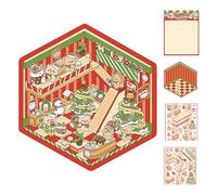 Home Stickers, Scene Stickers - Christmas Miniature House Stickers | Stackable Stickers to Create Your Own Room Scenes for Walls, Desks,