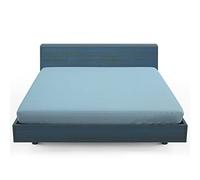 Home Still Fitted Bed Sheet | Super Soft Polycotton & Stretch Micro Knitted Fabric | Washable Soft Flexible & Easy to Tidy Up | Single Size 100x200x30cm Blue