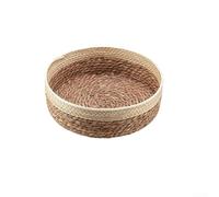 Home Storage Basket Woven from Natural Straw and Rattan, Smooth Round Bin for Low-Maintenance Daily Organization (Large)