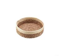Home Storage Basket Woven from Natural Straw and Rattan, Smooth Round Bin for Low-Maintenance Daily Organization (small)