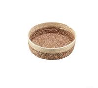 Home Storage Basket Woven from Natural Straw and Rattan, Smooth Round Bin for Low-Maintenance Daily Organization (medium)