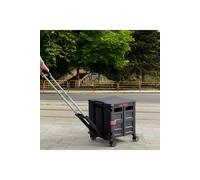 Home Storage Collapsible Rolling Utility Crate with Magnetic Lid H&O Direct Black One Size