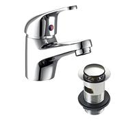 Home Store Domino Bathroom Tap Basin Sink Mixer Tap & Clicker Waste