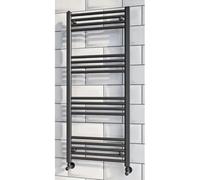 home store Heated Bathroom Towel Rail 1200mm x 600mm Modern Black