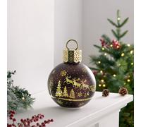 Home Stories 20cm Pre-Lit Rotating Christmas Scene Bauble BLUE